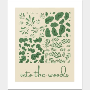 Into the Woods - Green Leaf Patterns Two Posters and Art